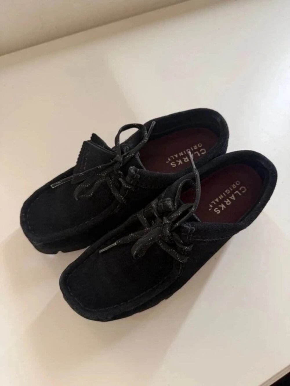 Clarks Originals Wallabee GTX Black Suede Waterproof Women's 6